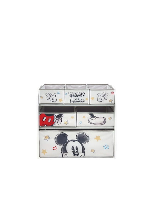 Arditex Toy Storage System made of Fabric Mickey Mouse White 62x30x60cm 7pcs