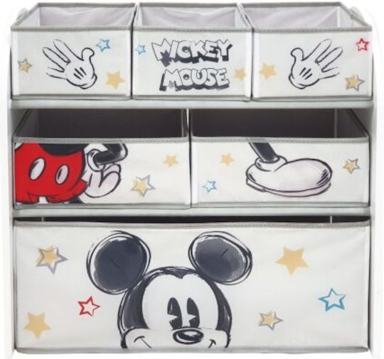 Arditex Toy Storage System made of Fabric Mickey Mouse White 62x30x60cm 7pcs
