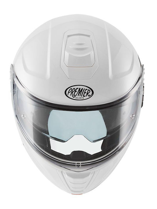 Premier Genius Evo U8 White Motorcycle Helmet Flip-Up ECE 22.06 1650gr with Pinlock