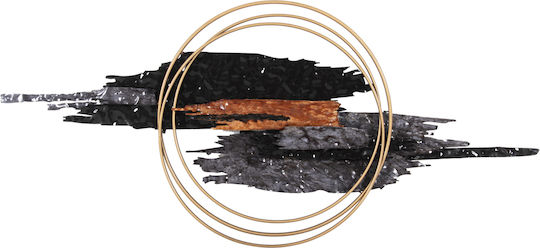 HomeMarkt Wanddekoration Geometrisches Element Schwarz aus Metall 144x63cm