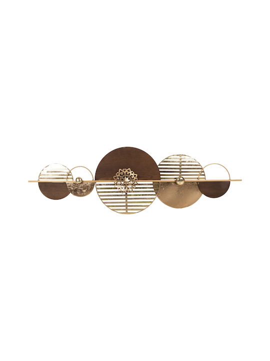 Geometric Wall Decor Element Brown Made of Metal
