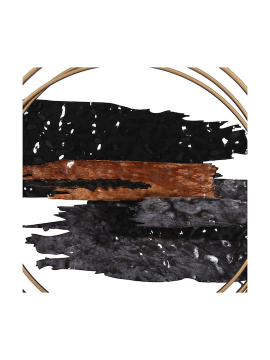 HomeMarkt Geometric Wall Decor Black Metallic Element 144x63cm