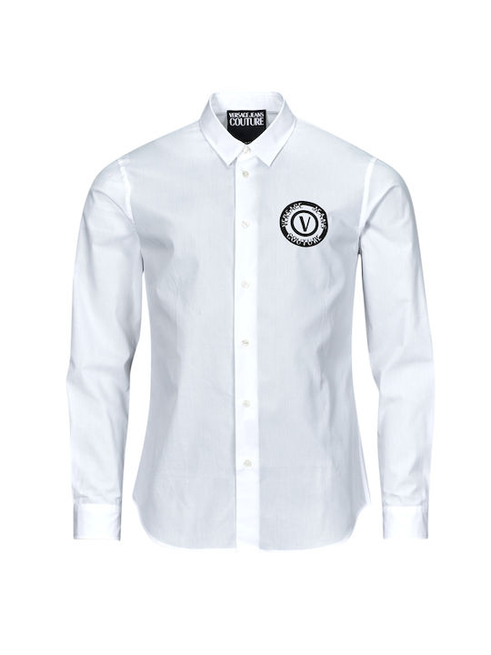 Versace Men's Shirt Long Sleeve Denim White