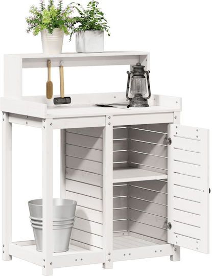 Gardening Table Shelves 82,5x50x109,5 cm Solid Pine Wood White