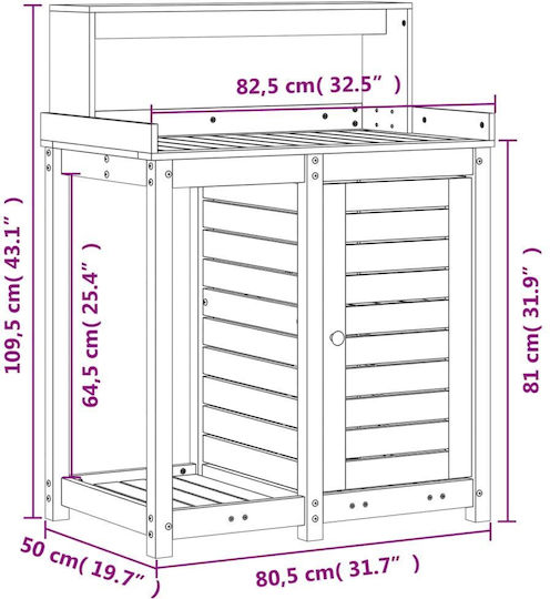 Gardening Table Shelves 82,5x50x109,5 cm Solid Pine Wood White
