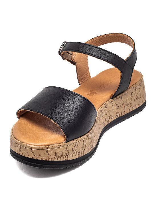 Air Anesis Women's Flat Sandals Flatforms in Black Color