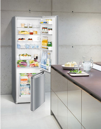 Liebherr Kühl-Gefrierkombination 266Es NoFrost H161.2xB55xT63cm. Inox CUele 2831