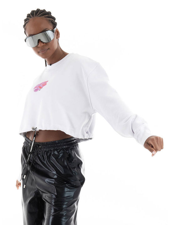 Karl Lagerfeld Women's Cropped Sweatshirt White