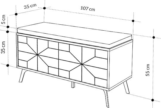 Suport pentru pantofi Dune L107xW35xH55cm
