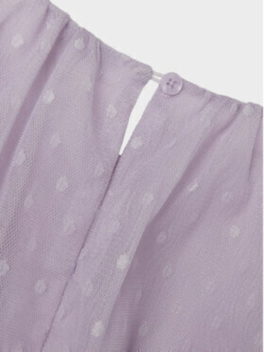 Children's Dress Sleeveless Tulle Purple