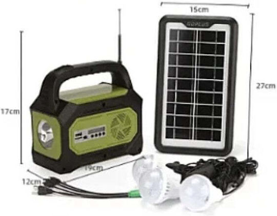 Sistem De Iluminat Solar GD LITE 8076 Cu 4 Becuri Radio Și Încărcător USB