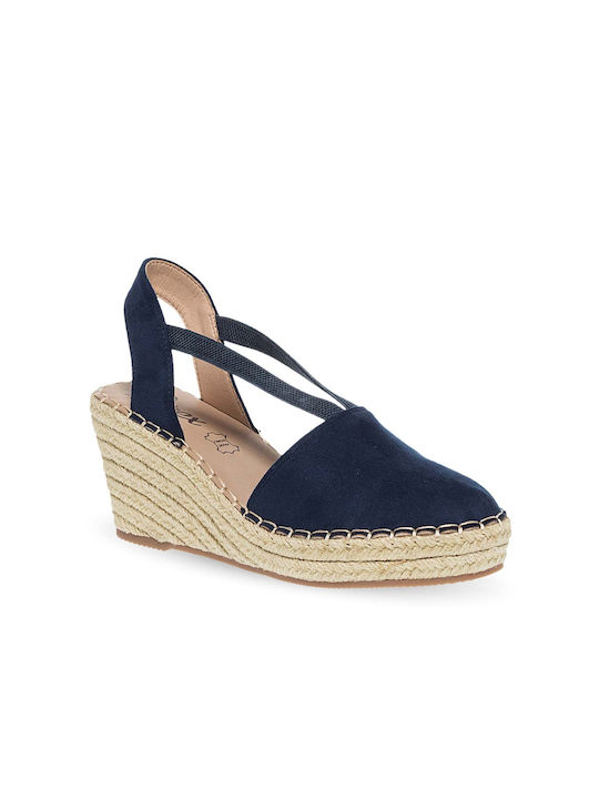 Parex Platforme dama în stil espadrile Albastru