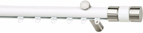 Metallic Curtain Pole Soleil S1 Single Diameter 25mm Length 160cm Nickel Color
