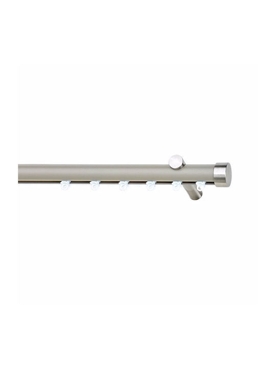 Metallic Curtain Pole Soleil Tapo Single Diameter 25mm Length 160cm Nickel Color 3