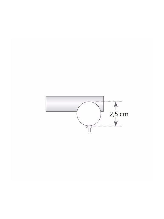 Metallic Curtain Pole Soleil Tapo Double with Rail Diameter 25mm Length 160cm Nickel A298800 16664
