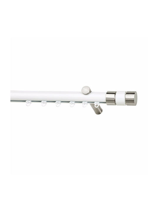 Metallic Curtain Pole Soleil S1 Double with Rail Diameter 25mm Length 160cm Nickel Color 1