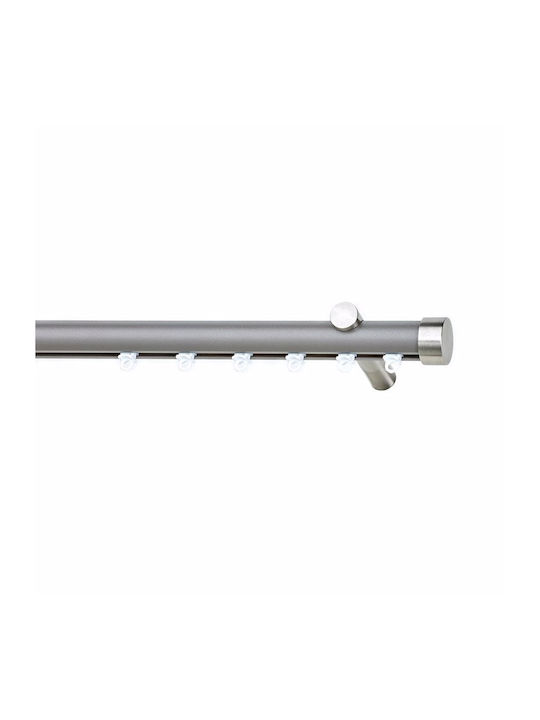 Metallic Curtain Pole Soleil Tapo Single Diameter 25mm Length 240cm Nickel A298800 16660