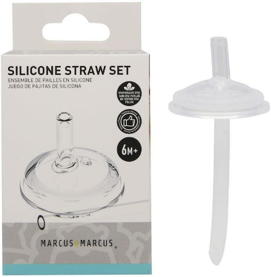 Marcus & Marcus Silicone Baby Replacement Straw for 6+ months White
