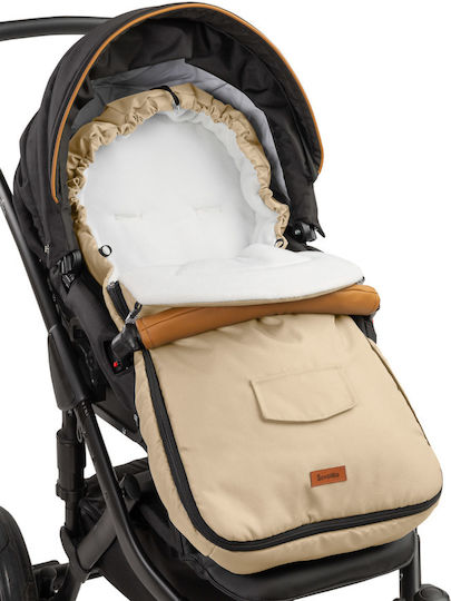 Sensillo Polar Stroller Footmuff with Fleece Lining 95x40cm Brown