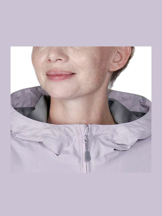 Women's Short Lifestyle Jacket Waterproof for Winter Lilacc