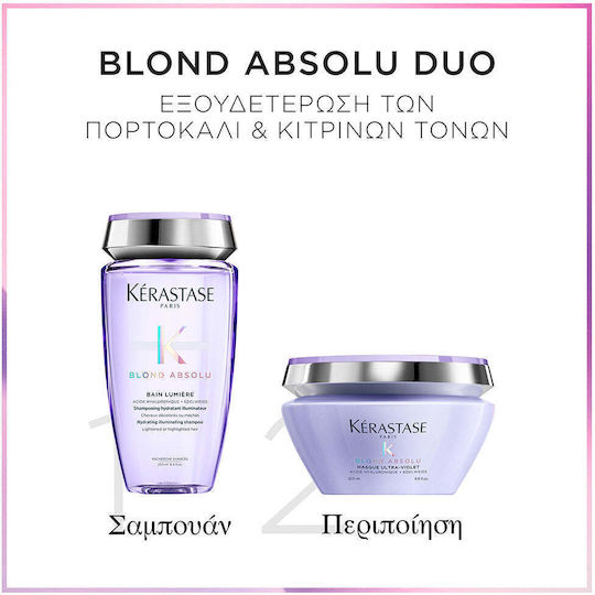 Kérastase Blond Absolu Limited Edition Seturi Pentru Par Păstrarea Culorii Pentru Păr Vopsit Cu Șampon Și Mască 2 Bucăți