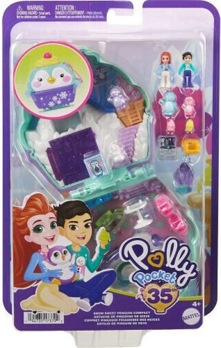 Mattel Compact Polly Pocket Snow Sweet Penguin Compact for 4+ Years (Miscellaneous Designs)