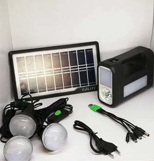 Solares Beleuchtungssystem GD-Lite 8017 mit 3 LED-Lampen + XL-Akku mit hoher Kapazität