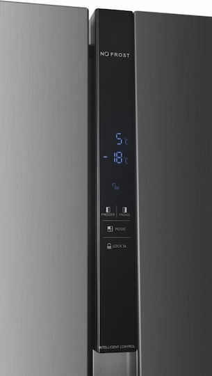 Heinner 439lt Total NoFrost Î176.5xL90xA59.5cm. Inox HSBS-H439NFXWDE++
