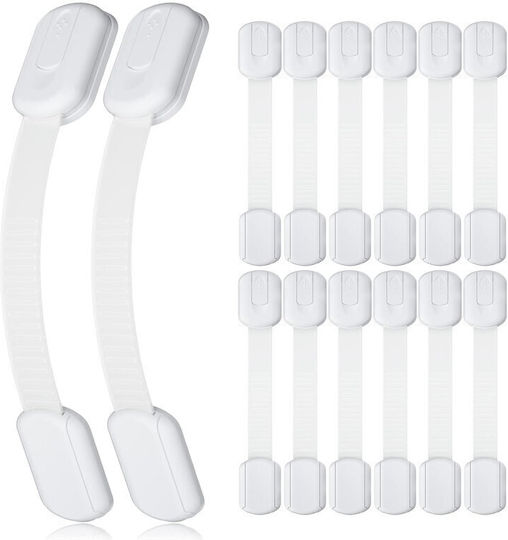 Sipo Cabinet & Drawer Lock with Sticker made of Plastic in White Color 6pcs