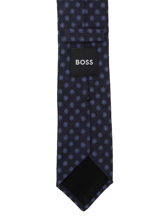 Hugo Boss Ανδρική Γραβάτα με Σχέδια σε Μπλε Χρώμα