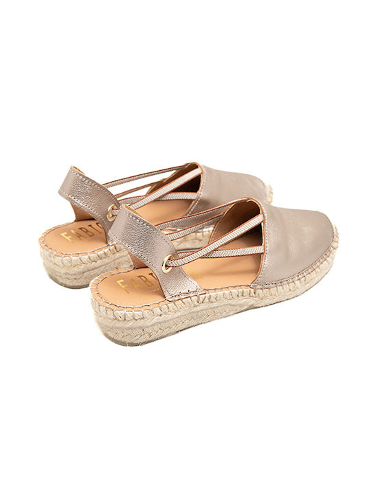Women's Leather Espadrilles Gray