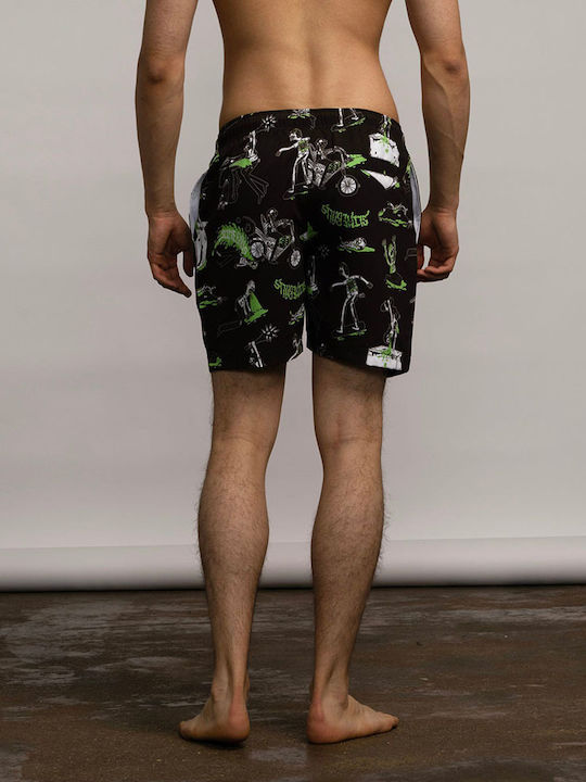 Santa Cruz Men's Swimwear Shorts Black with Patterns