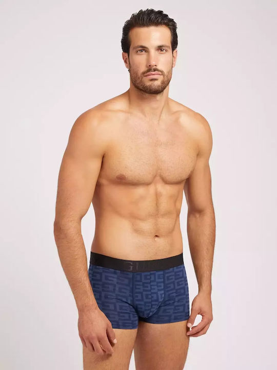 Guess Herren Boxershorts Blue mit Mustern 3Packung