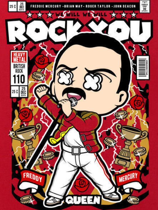 Pop Culture Mercury Pop Θεματική Μπλούζα με Στάμπα Κόκκινη