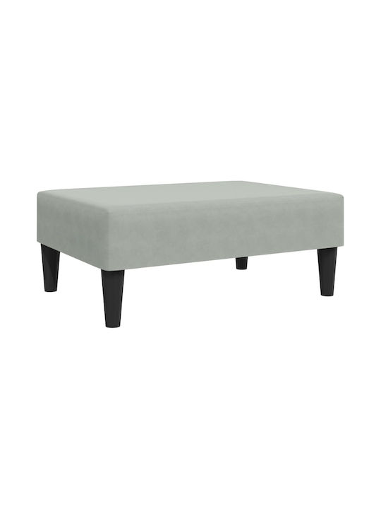 Hocker Fußhocker Gepolstert mit Samt Light grey 77x55x31cm