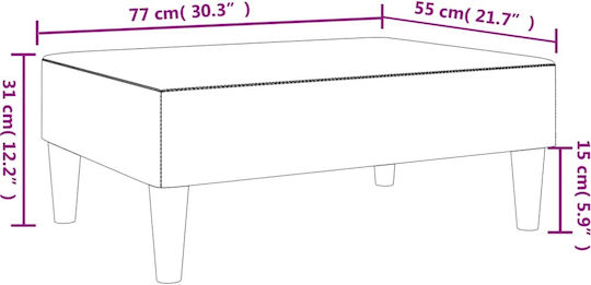 Samt Fußhocker Gelb 77x55x31cm