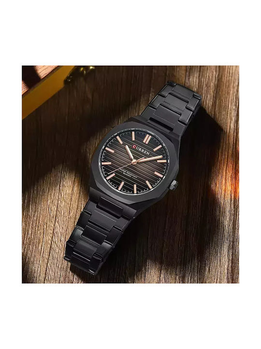 Curren Watch Battery with Brown Metal Bracelet