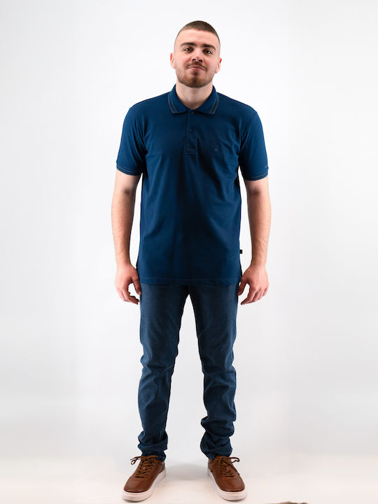 Guy Laroche Bluza Bărbătească cu Mânecă Scurtă Polo Indigo