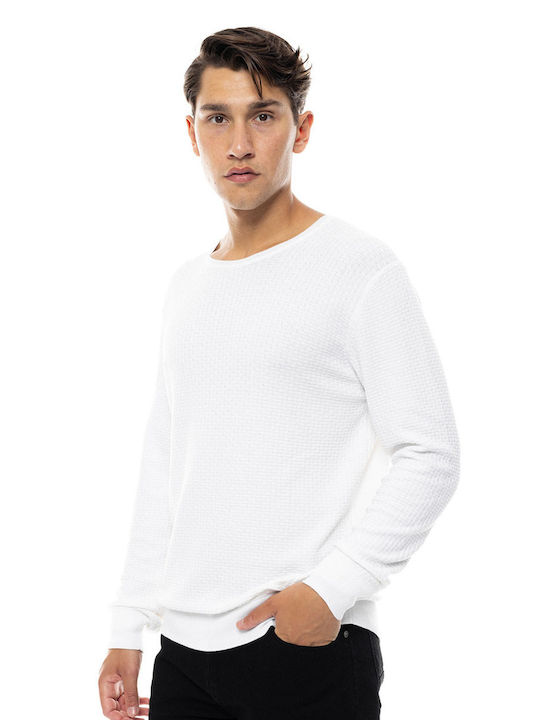 Smart Fashion Herren Langarm-Pullover Off White