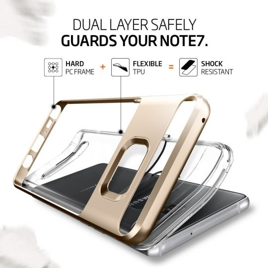 Spigen Crystal Hybrid Umschlag Rückseite Metallisch Magnetisch Gold (Galaxy Note 7)