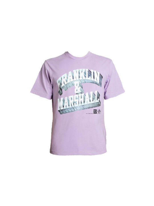 Franklin & Marshall Ανδρικό T-shirt Κοντομάνικο Μωβ