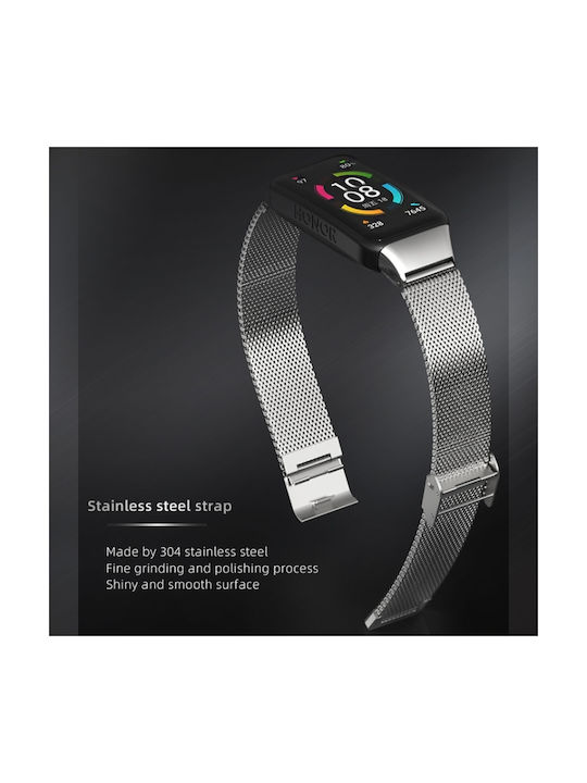 Mijobs Milanese Λουράκι Μεταλλικό Ασημί (Honor Band 6)