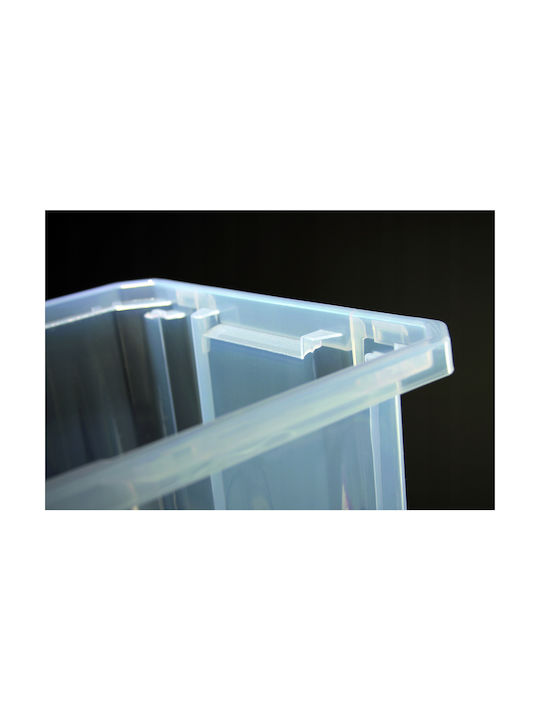 Prosperplast Plastic Cutie de Depozitare cu Roți și Capac Alb 45lt 1buc