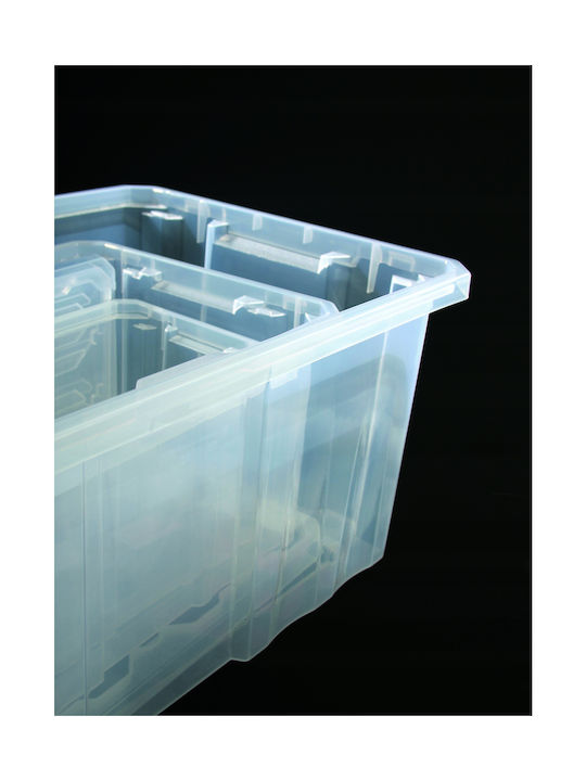 Prosperplast Plastic Cutie de Depozitare cu Roți și Capac Alb 45lt 1buc