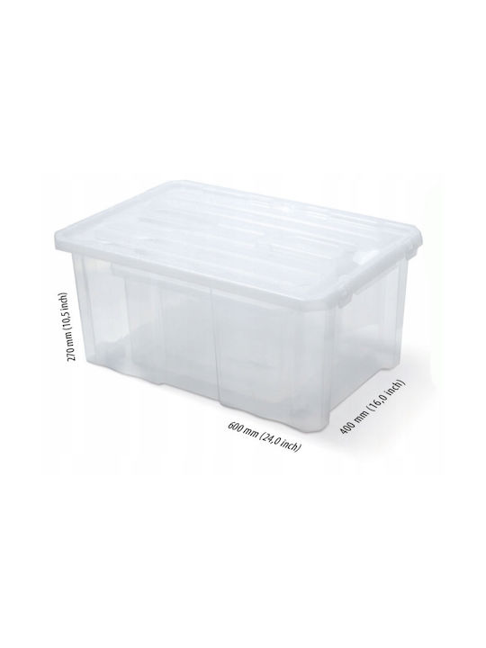 Prosperplast Plastic Cutie de Depozitare cu Roți și Capac Alb 45lt 1buc
