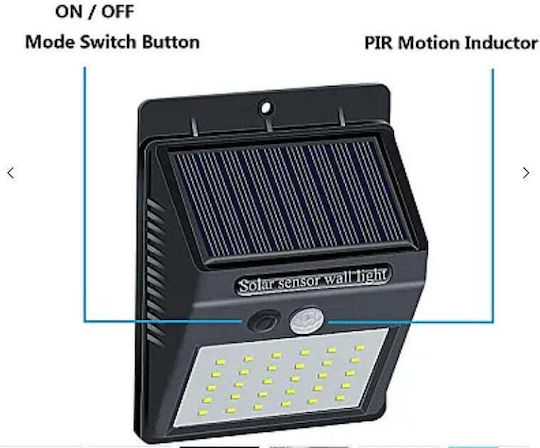 Lampă Solară Stradală 0.55W 120lm cu Senzor de Mișcare și Fotocelulă