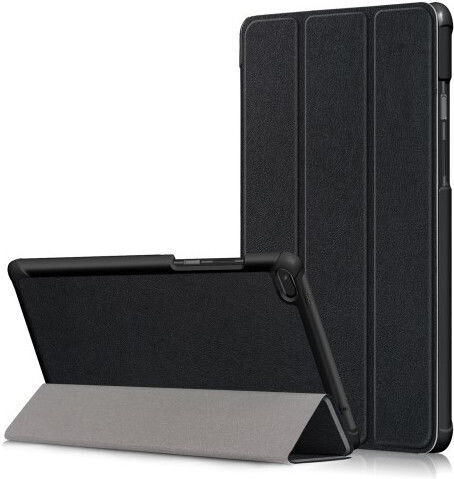 Magnetischer 3-Fach Klappdeckel Lederartige Schwarze Tablet Hülle