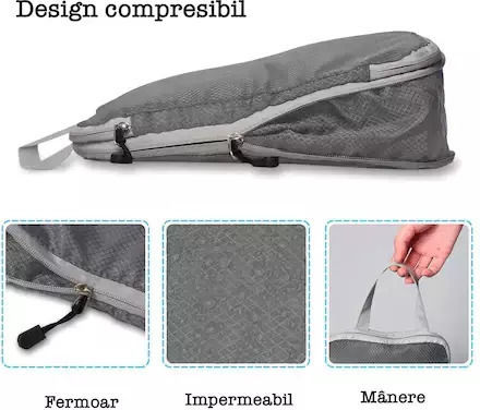 Quasar Luggage Organizer Covers Органайзер за кола Сив 6бр