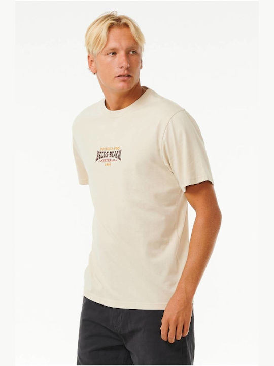 Rip Curl Ανδρικό Αθλητικό T-shirt Κοντομάνικο Μπεζ