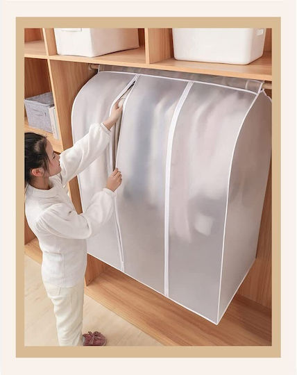 Пластмаса Калъф за Дрехи в Бял Цвят 50x100x120см 1бр